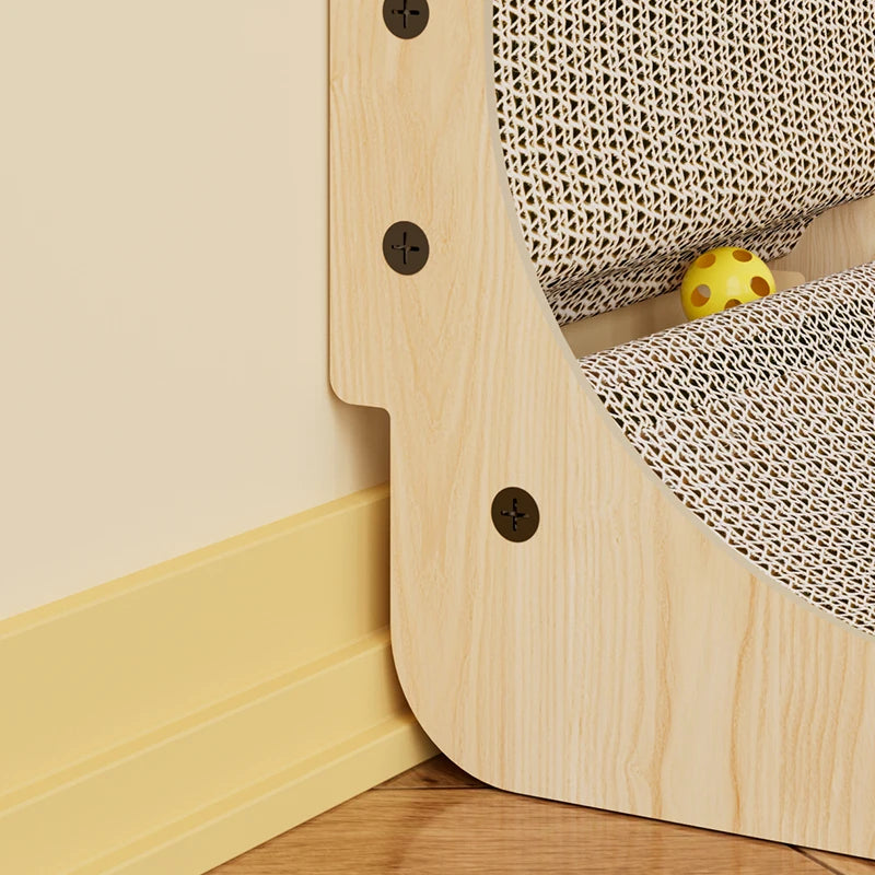 China Manufacturer Wall Mounted L Shape Cat Scratcher Cardboard Large Cat Toys Wood Scratcher Furniture
